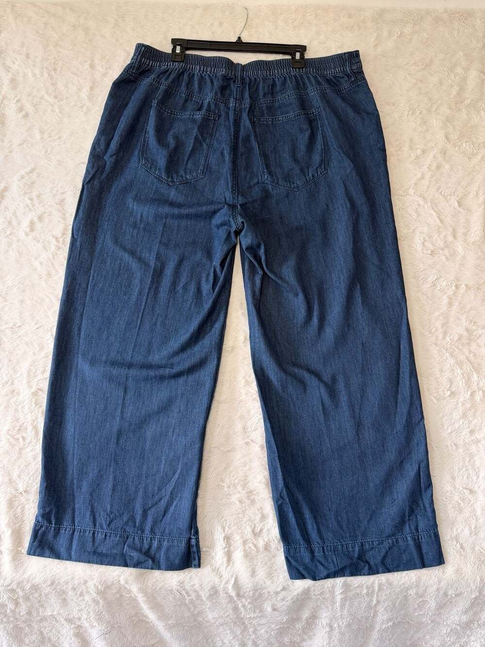 Crown & Ivy Wide Leg Denim Pants 18W Dark Wash Stretch - Picture 8 of 8